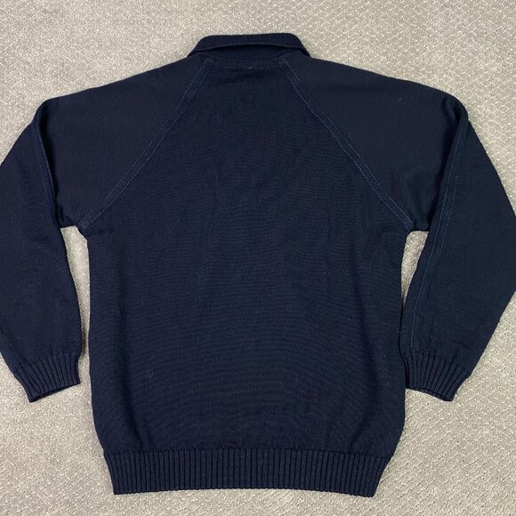 Paul & Shark Yachting Sweater Men's XL Blue Wool Collared 1/2 Button Collar - Picture 4 of 10
